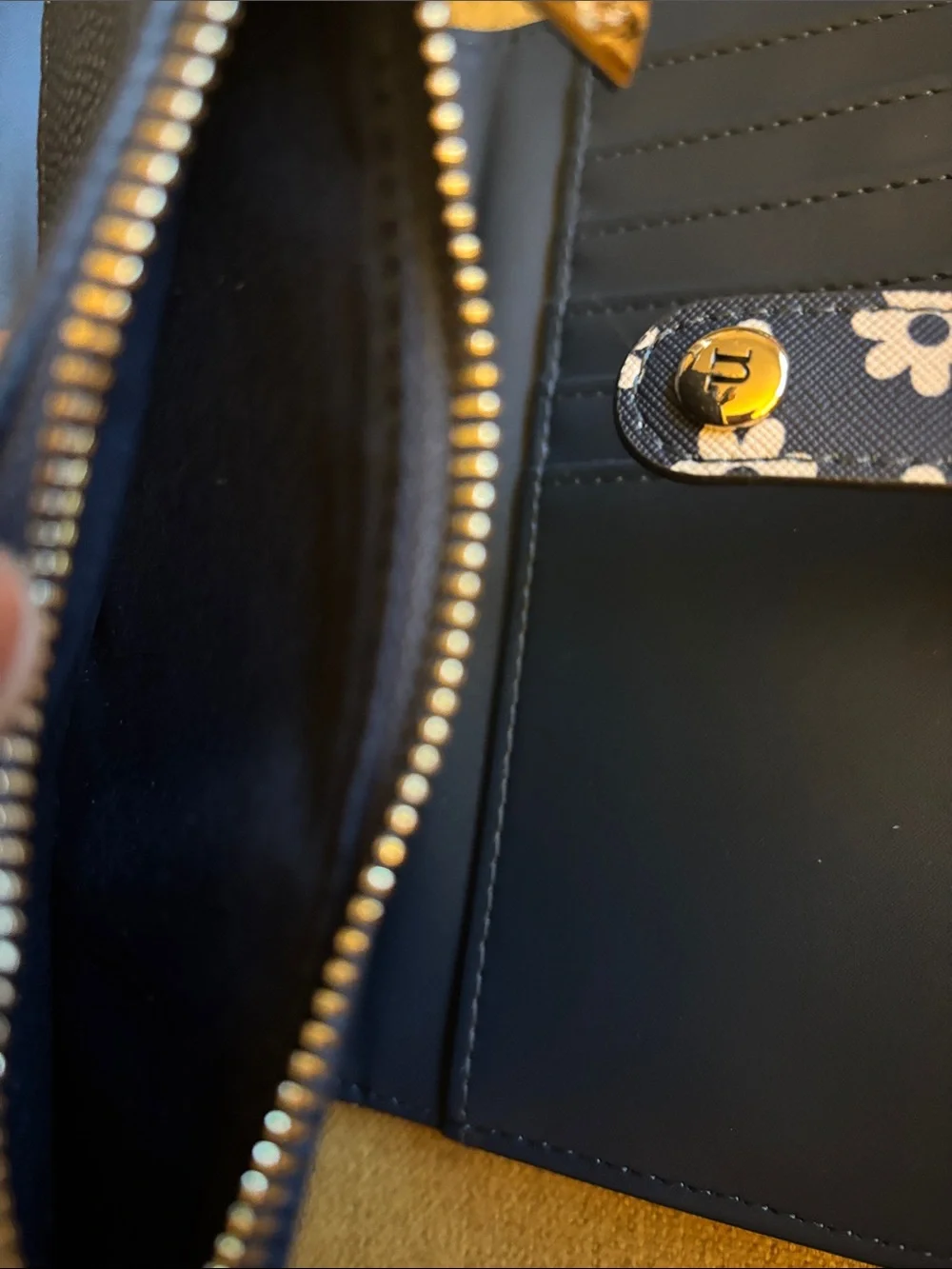 Nanette Lepore Navy White Daisy Continental Wallet